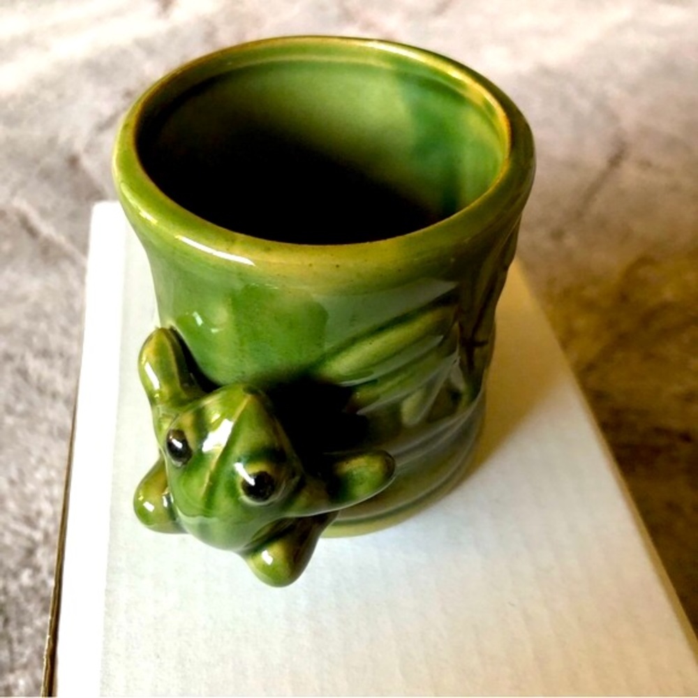 Frog climbing Bamboo Mini planter - Picture 10 of 13
